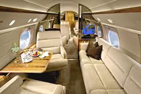 inside a private jet